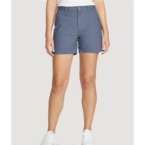 Eddie Bauer Womens Curvy Legend Wash Blue Green Shorts‎ Sz 16 NWT
